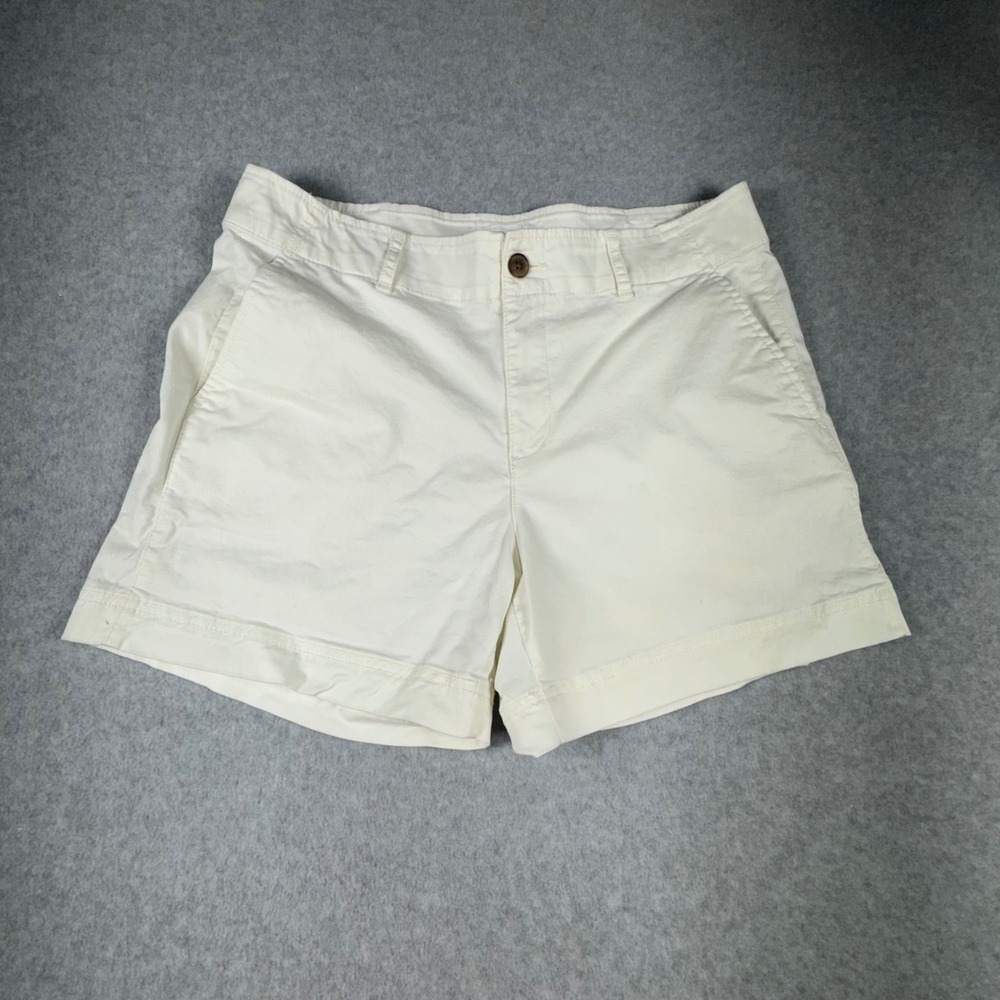Gap Womens 5 Inch Chino Shorts‎ Off White Cream Stretch Cotton Size 8